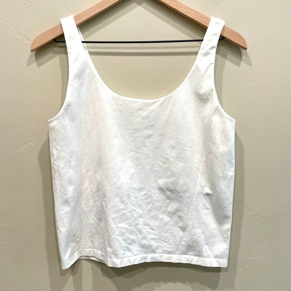 Avec Les Filles Built in Bra Tank White - Size: L / XL